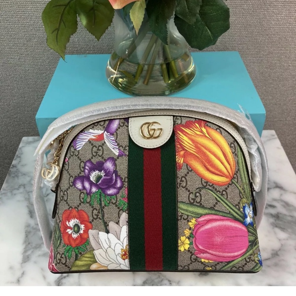 Brand New Gucci Ophidia Flora Crossbody Bag